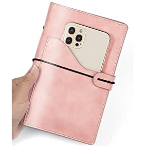Light Rose Pink premium soft-touch PU leather.
Pocket in front design: You can put tickets passport and max 6.7 inch phone inside.