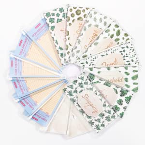 ----------Best Organizer: Saving money organizer card catalogs design, Saving, Insurance, Food, Household,Gas,Shopping,Self-care,Rent, 8 cards for money organize-----------------------------------------------------------------------------------------------------------------------------------Occasions: 6-hole design, suitable for A6 6-ring notebook binder, personal planner, travel journal and more --------------------------------Package Included: 16× PVC Pockets/Envelopes, 16 × Cash Breakdown Cards, 12 × label stickers and 8 × card catalogs------------